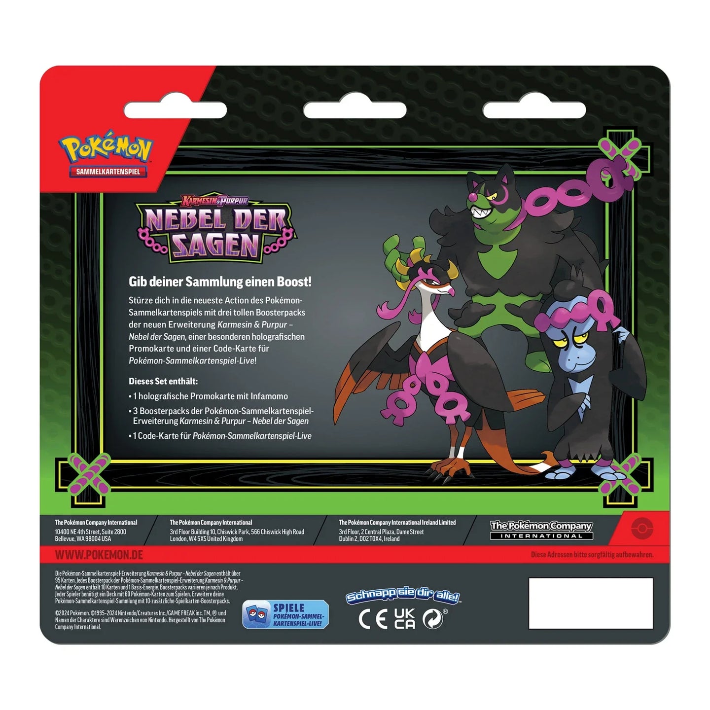 Pokemon Nebel der Sagen Three Pack Blister (DE) - Pokecard Store